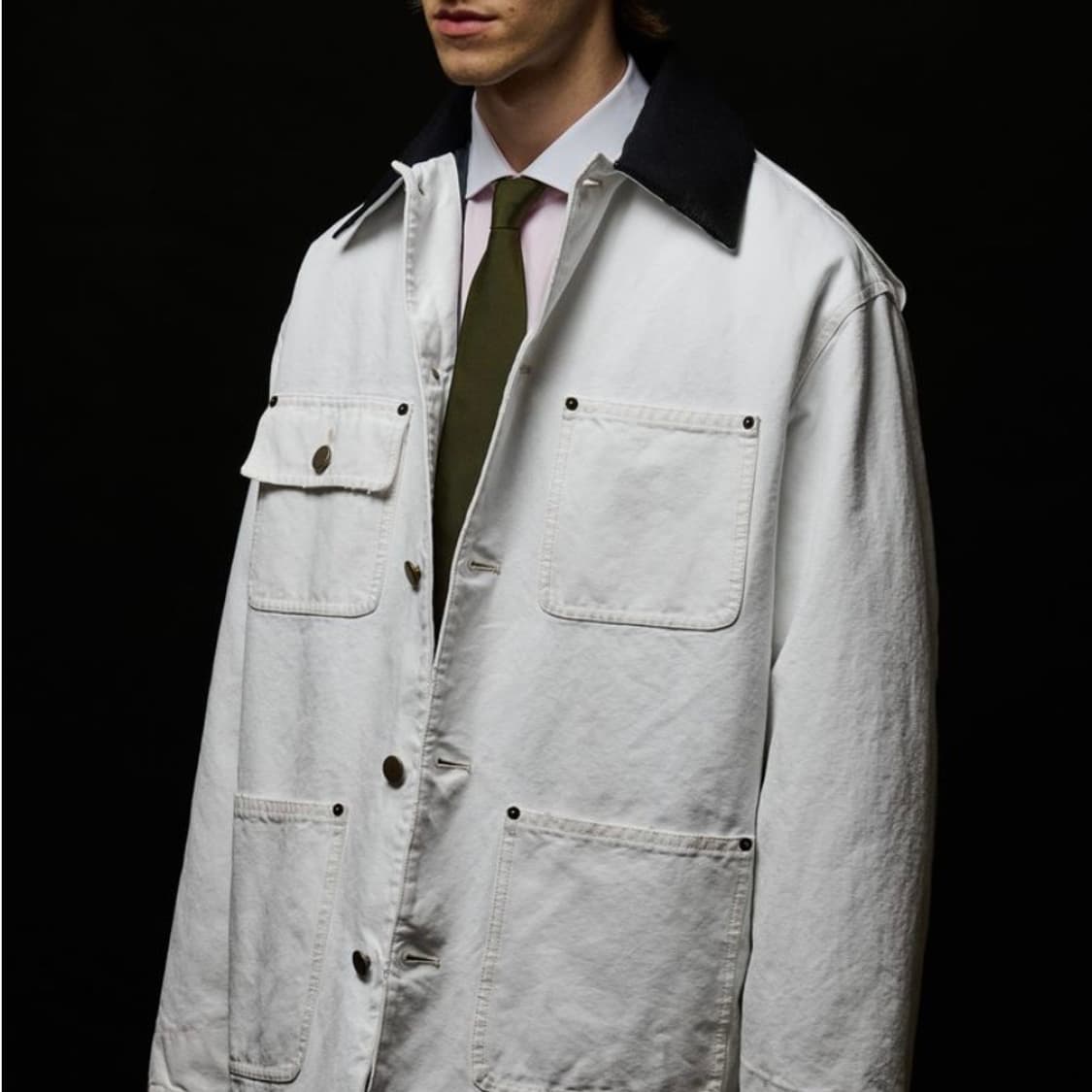 [S+급/오버핏S] 24FW 프라다 더티 워싱 코튼 자켓 화이트 상품이미지7