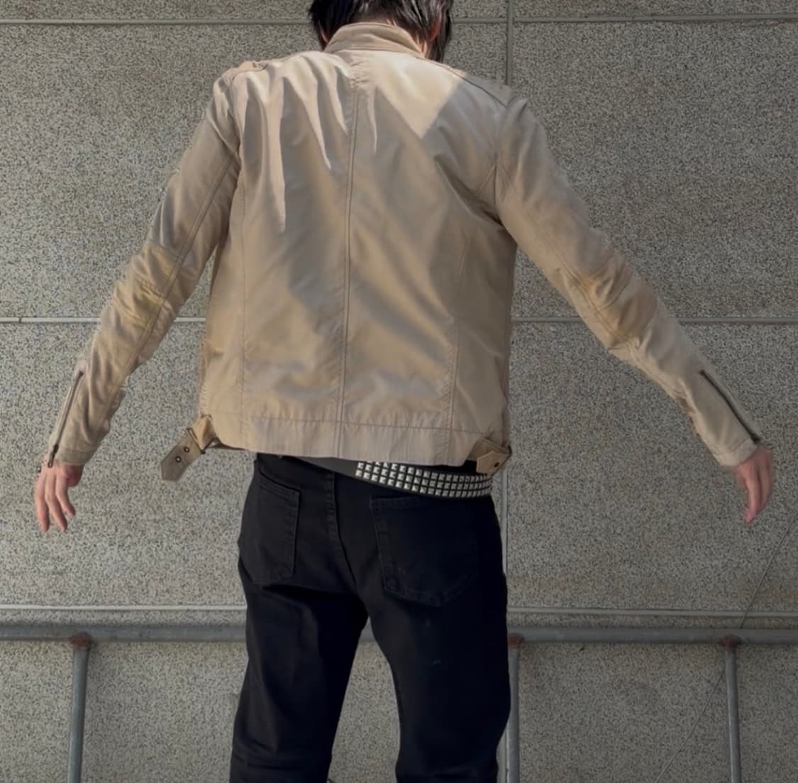 Washed Suede Multi-Zip Cafe Racer Jacket 상품이미지1