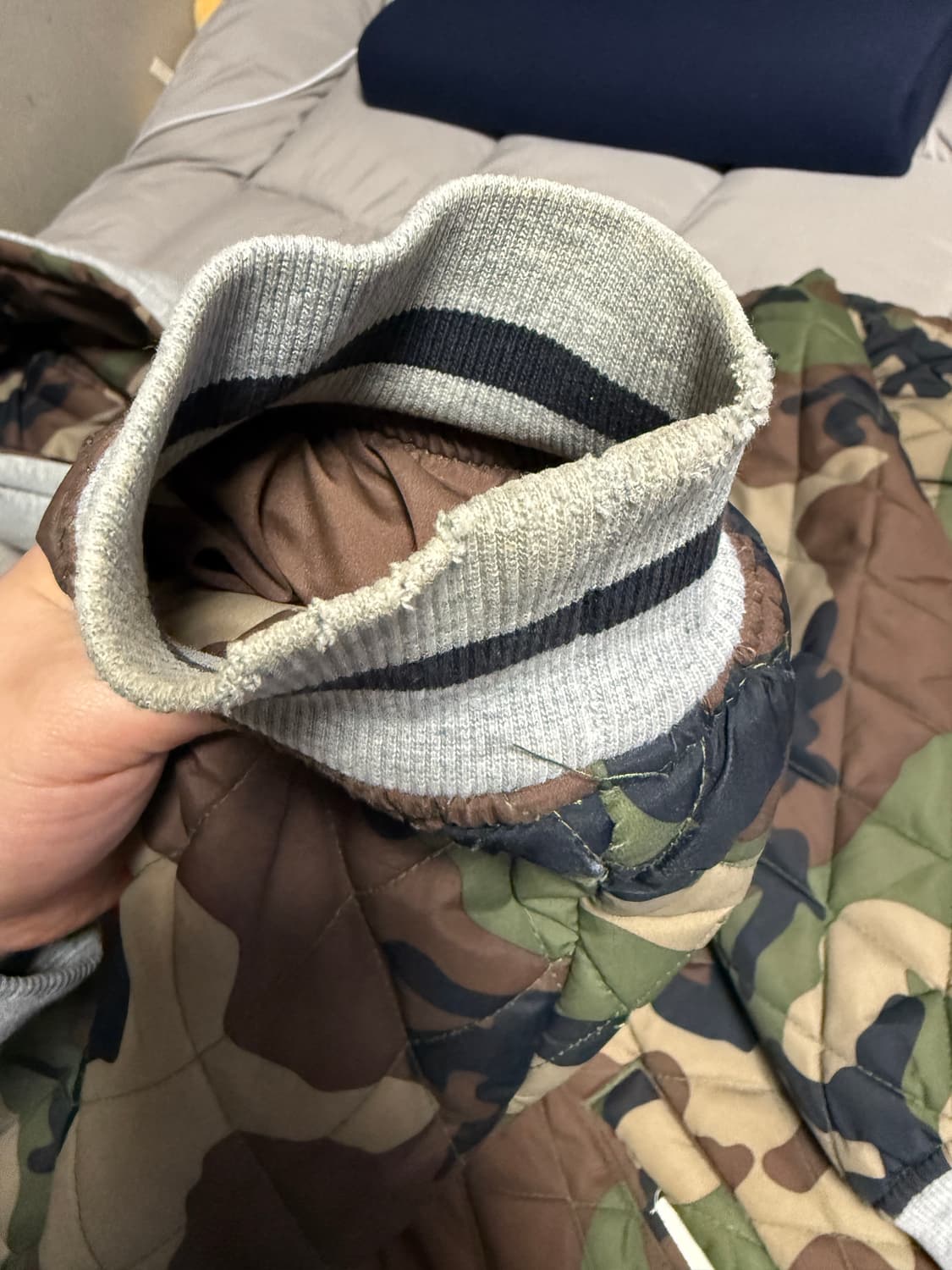 [L] 슈프림x챔피온 리버시블 퀼팅패딩후드자켓 카모 상품이미지5