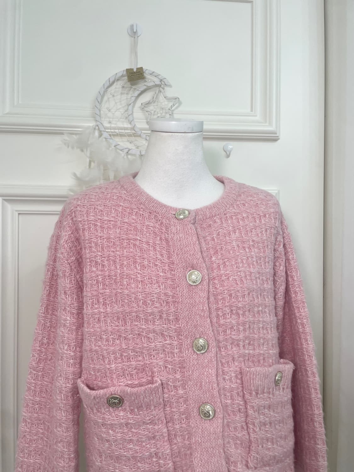 sweet pink tweed mood cardigan(size-F) 상품이미지5
