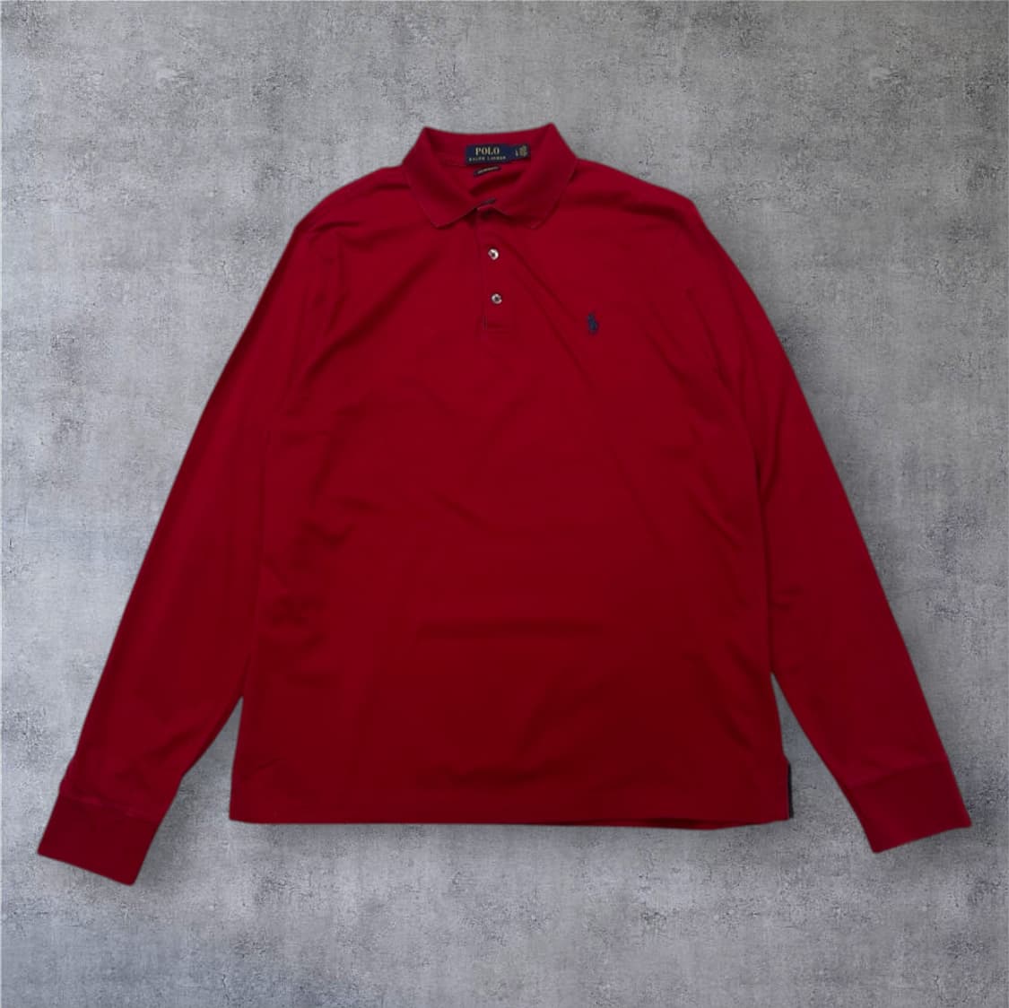 폴로 랄프로렌 레드 커스텀 슬림핏 긴팔 카라티 L 상품이미지1