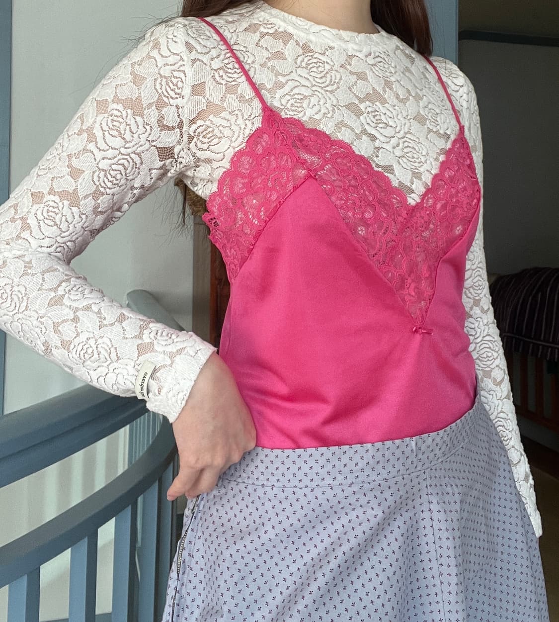 Opera pink slip top 상품이미지2