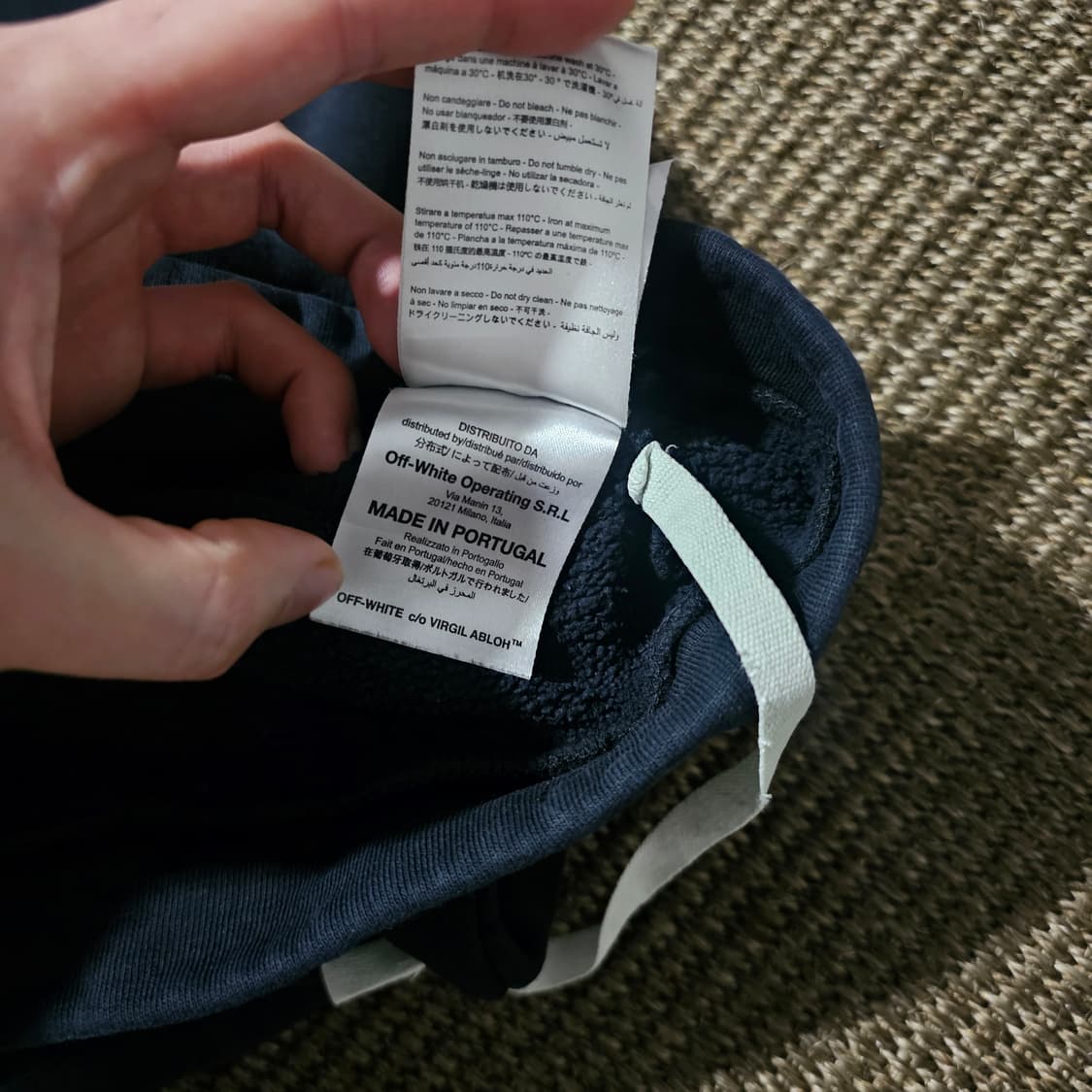 오프화이트 후드 블랙 M 나뭇잎 자수 상품이미지7