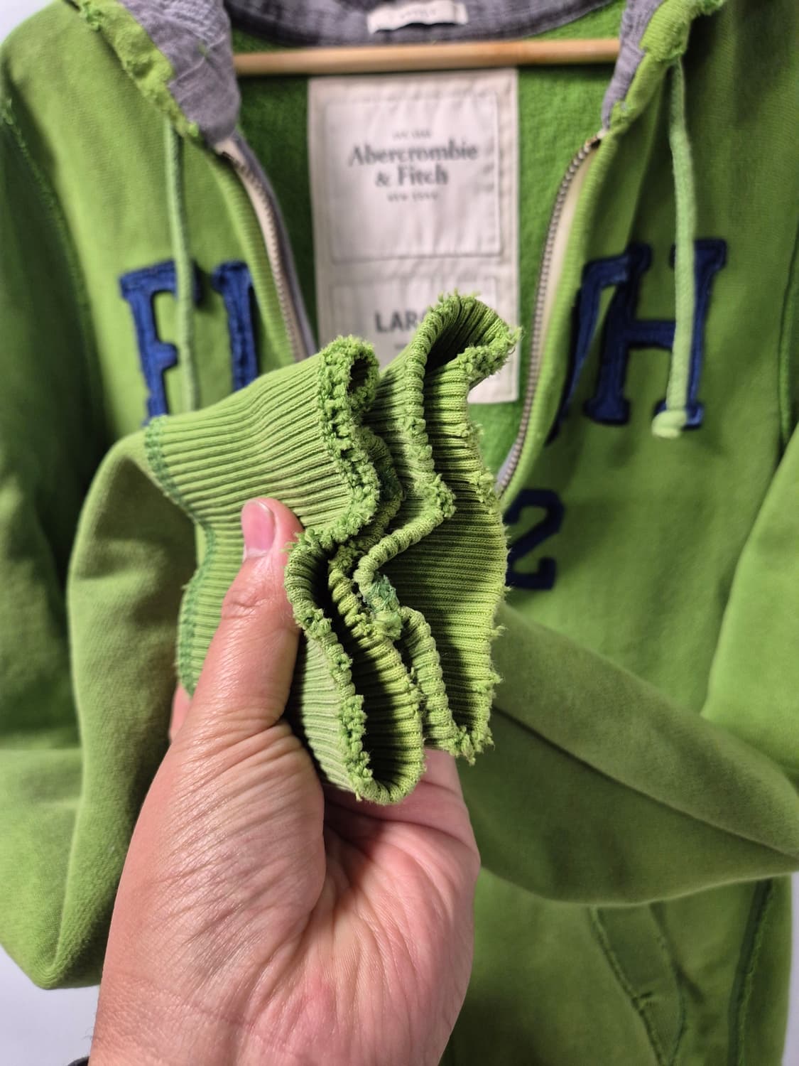 100 아베크롬비 Y2K 올드스쿨 빈티지 말차후드집업 L사이즈(상태A급) 상품이미지5