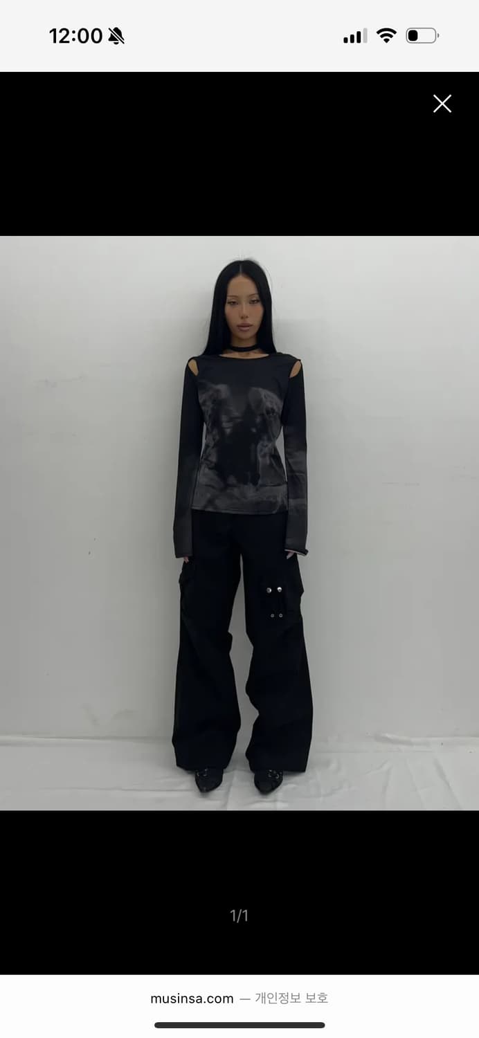 나체 STRAP CARGO PANTS (UNISEX) BLACK 상품이미지2
