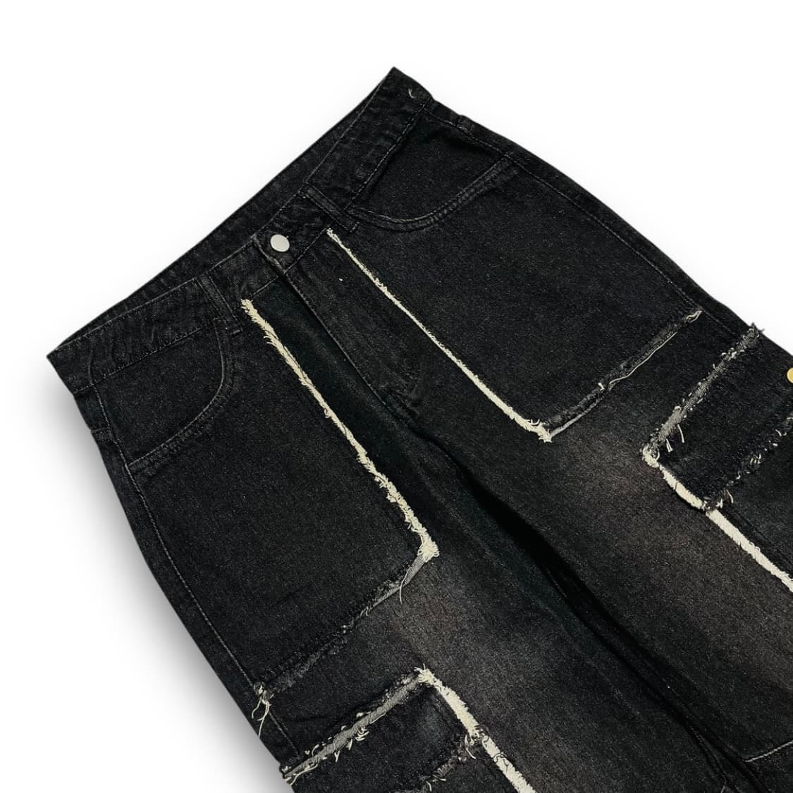 MANFINITY 4중 멀티 포켓 빈티지 흑청 카고 팬츠 상품이미지2