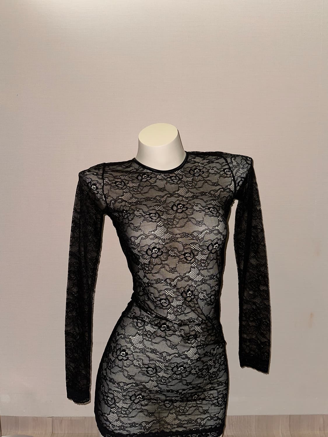 고스 빈티지 레이스 시스루 미니 롱슬리브  원피스 상품이미지4