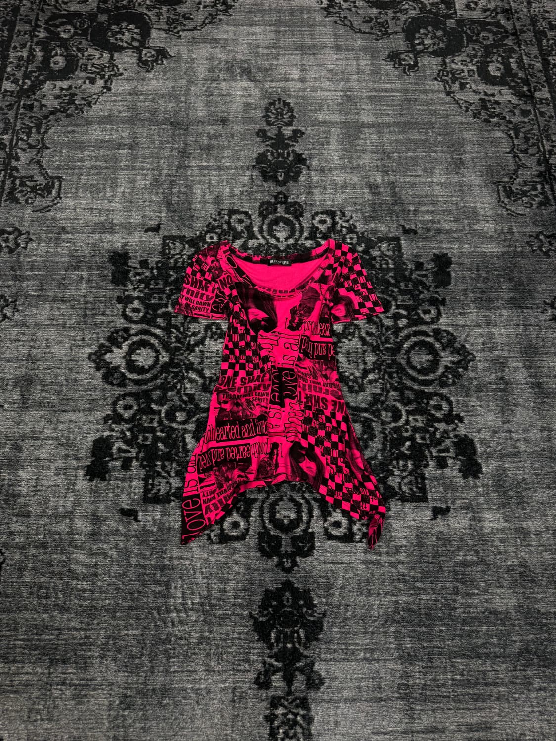 Blue strive punk checker board top 상품이미지1