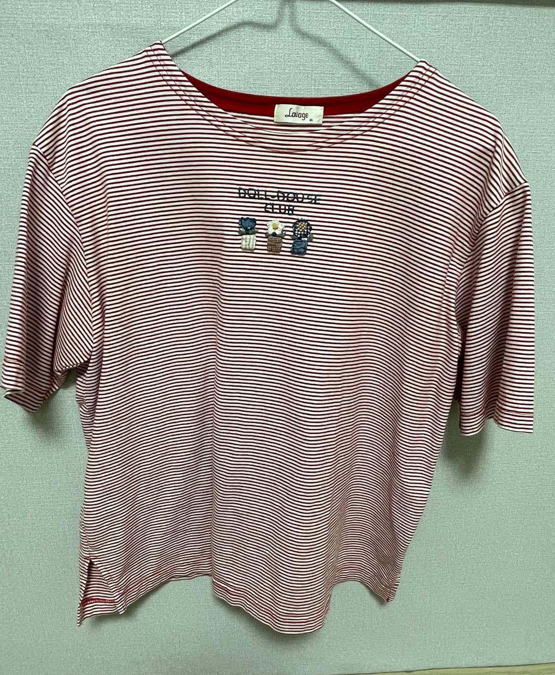 줄무늬꽃자수 반팔 상품이미지1