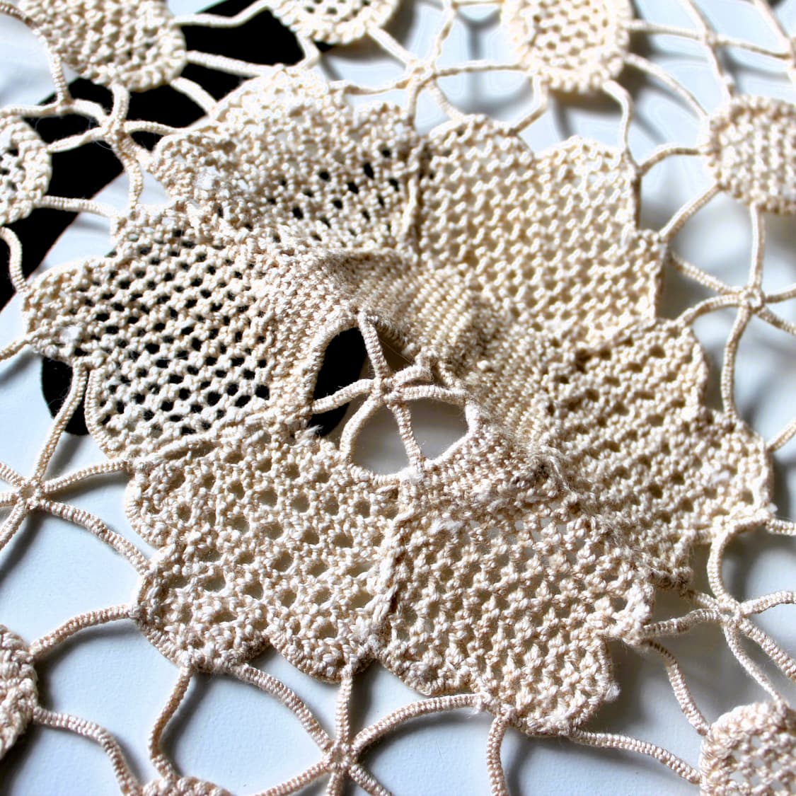 빈티지 손뜨개 원형 테이블보 상품이미지2