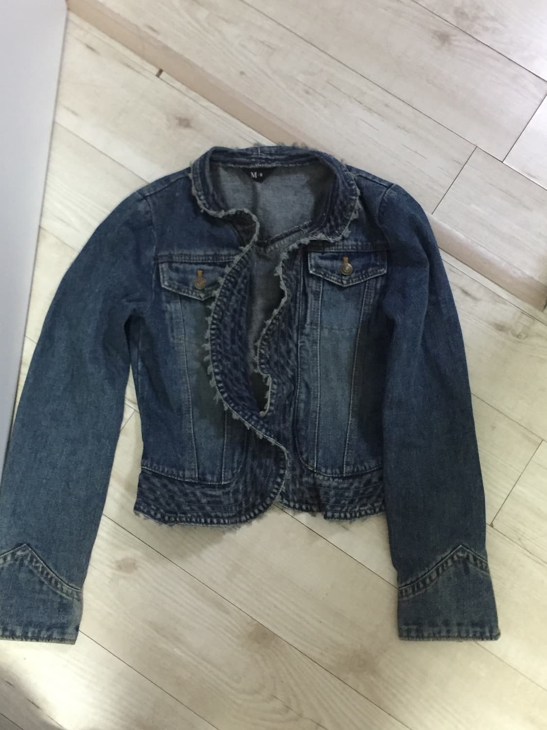 vintage denim ruffle jacket 상품이미지3