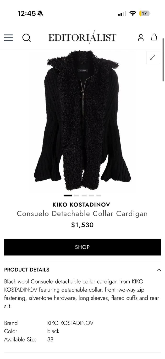 Kiko kostadinov 키코 코스타디노브 콘수엘로 가디건 상품이미지7