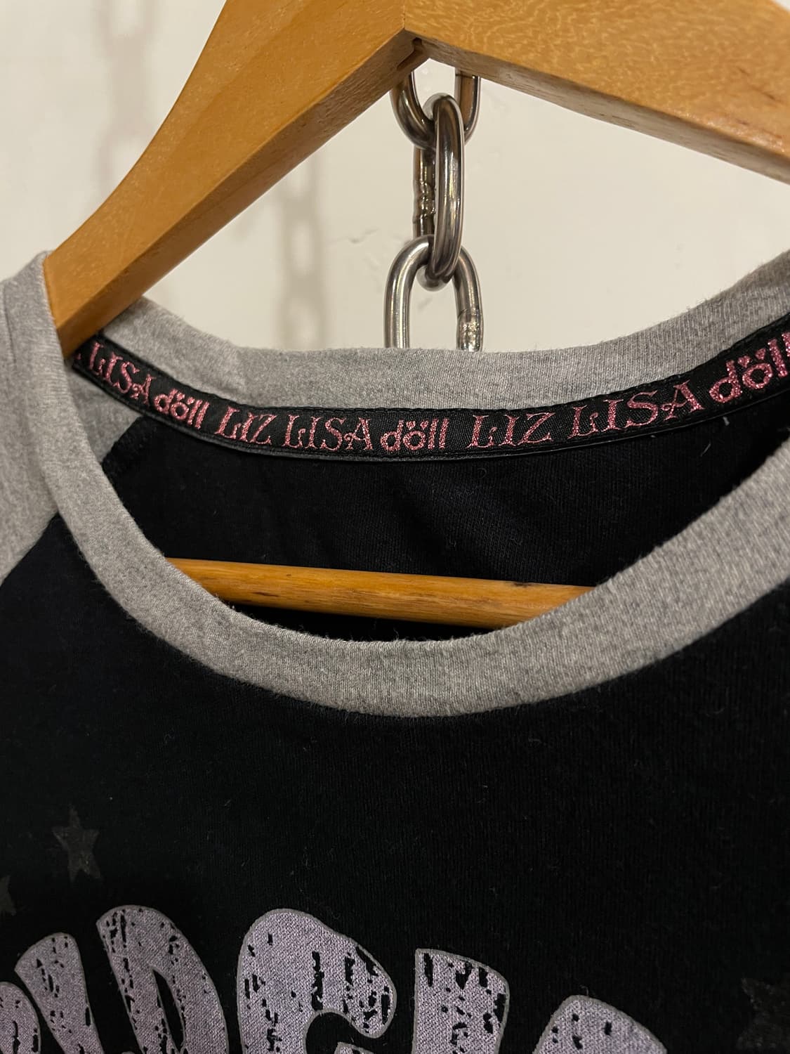 liz lisa doll 리즈리사돌 글리터 레터링 스컬 블랙 티셔츠 갸루 상품이미지7