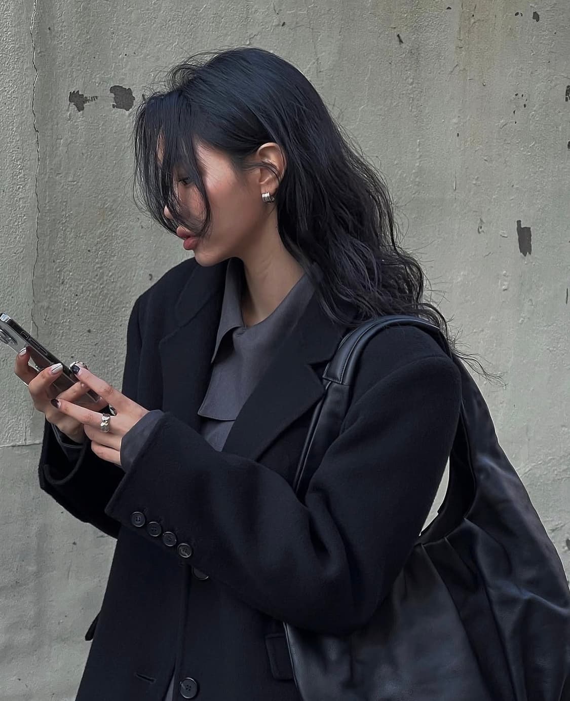 트리밍버드 핸드메이드 울 자켓 블랙 상품이미지2