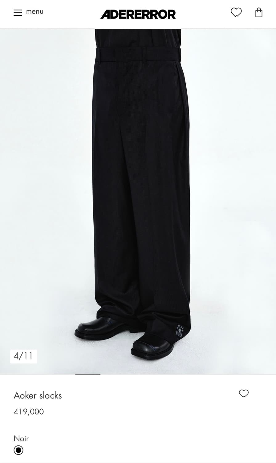 아더에러 Aoker 슬랙스 블랙 a1 새상품 상품이미지3