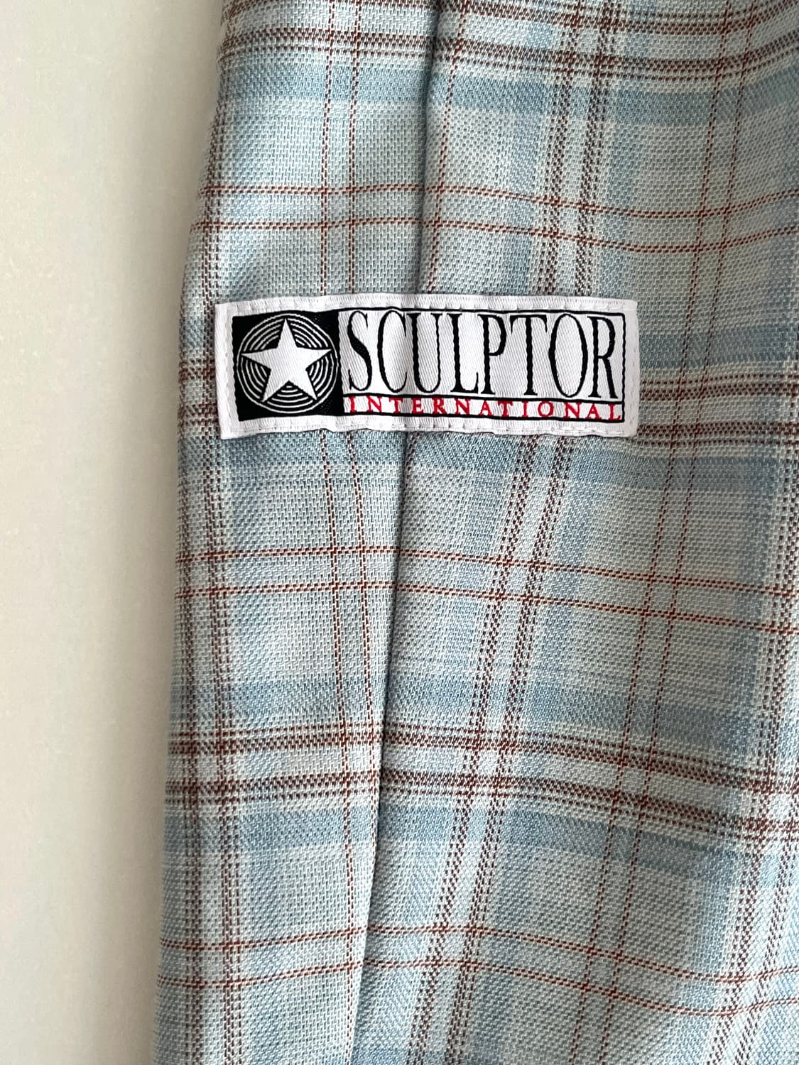 S) 스컬프터 체크 와이드 팬츠 블루 상품이미지5