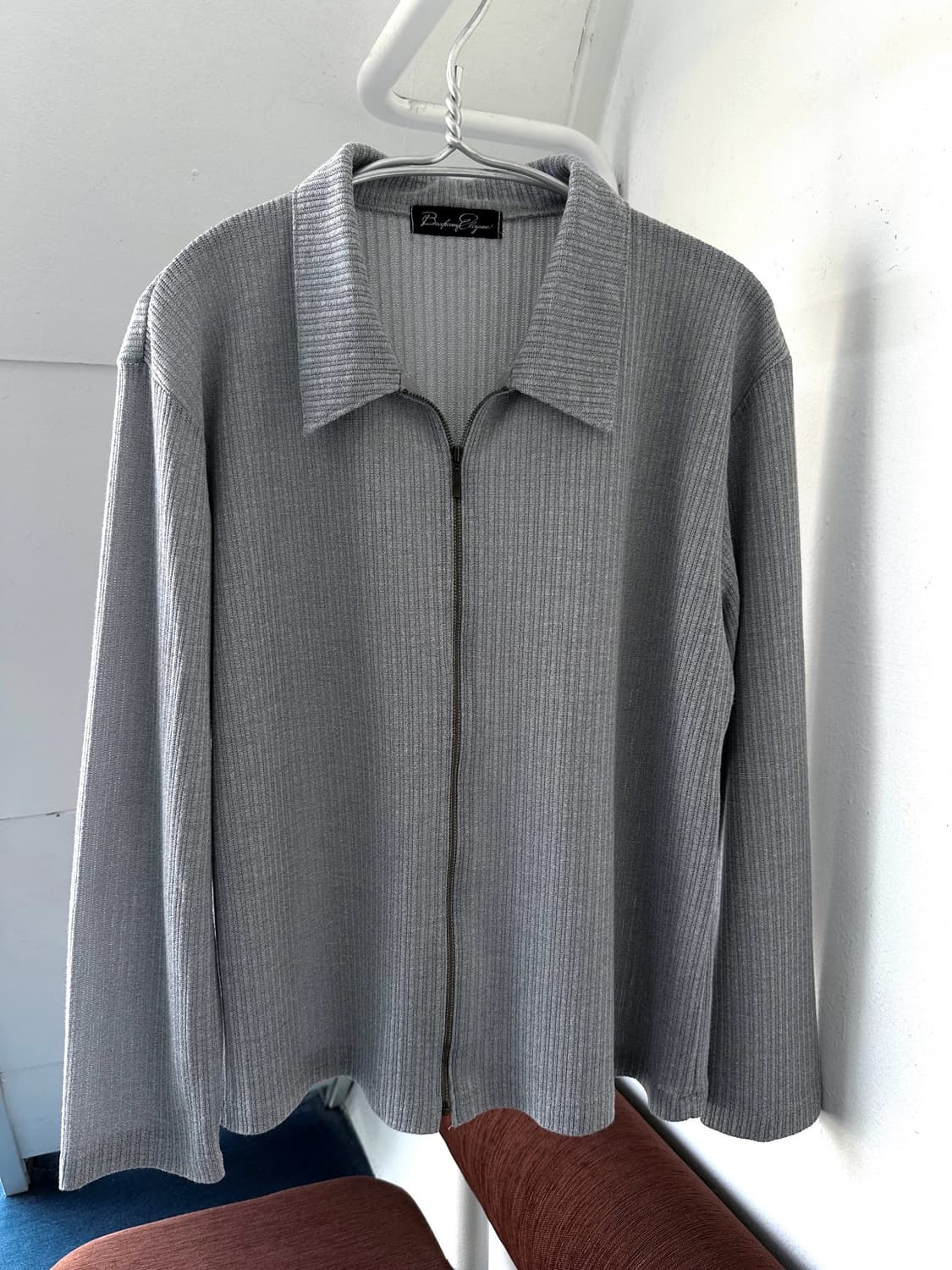 High gauge rib knit loose zip cardigan 상품이미지1