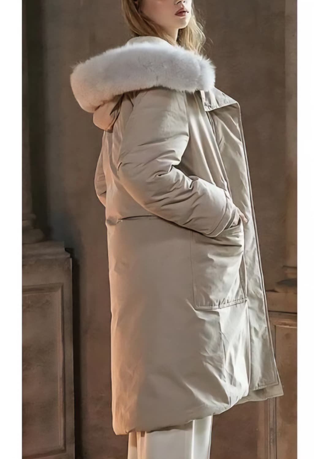 [95]비콩트아 천연폭스퍼 덕다운 롱 패딩 상품이미지2