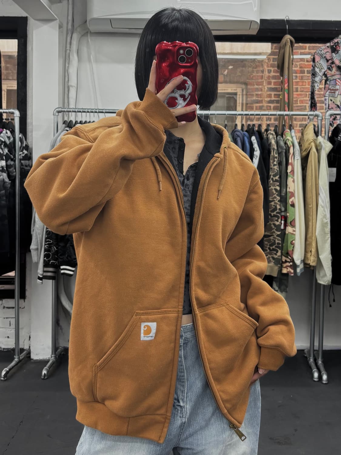 칼하트 써멀 브라운 후드집업 상품이미지1