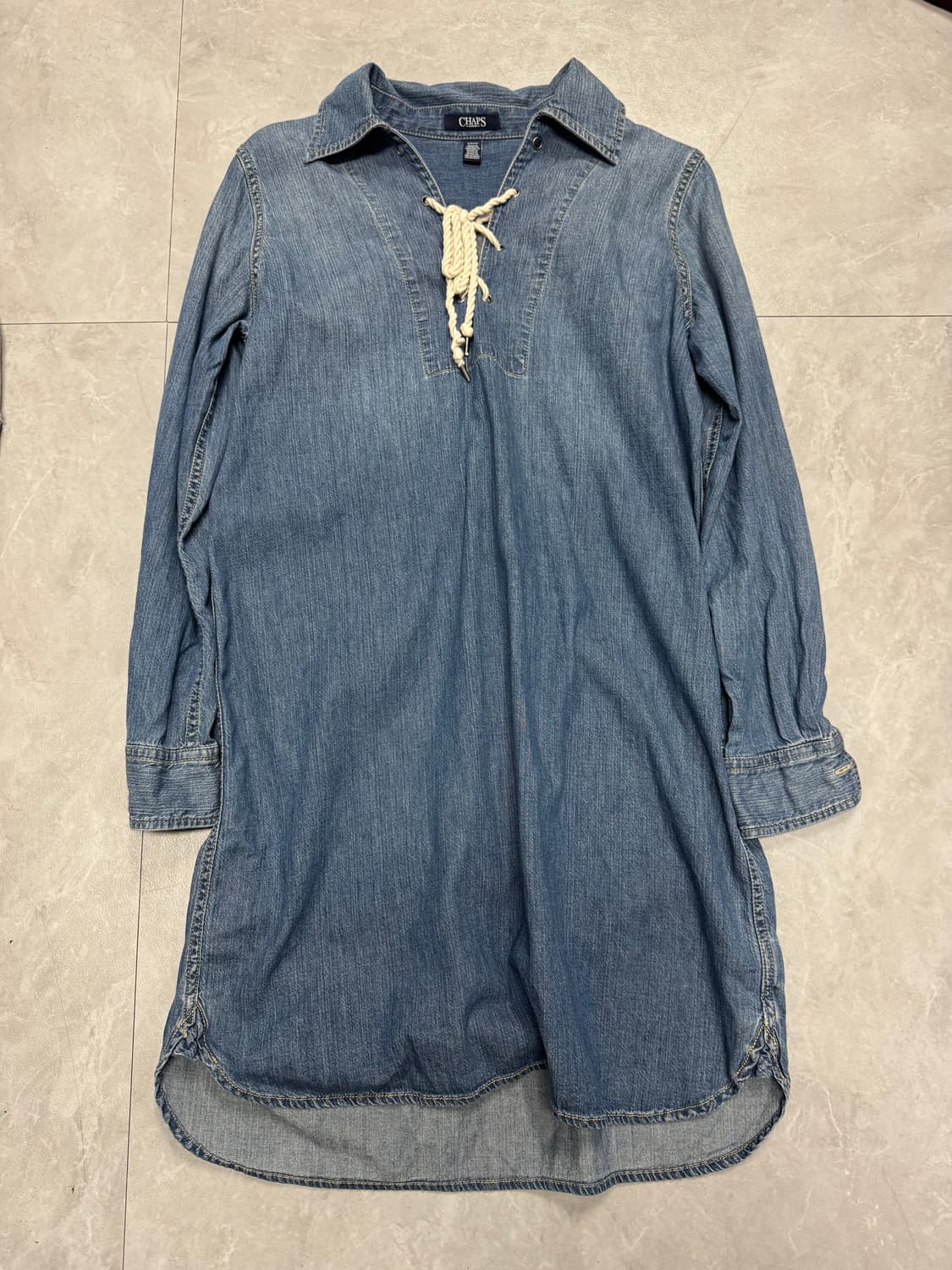 챕스 레이스업 데님 셔츠 드레스 상품이미지1