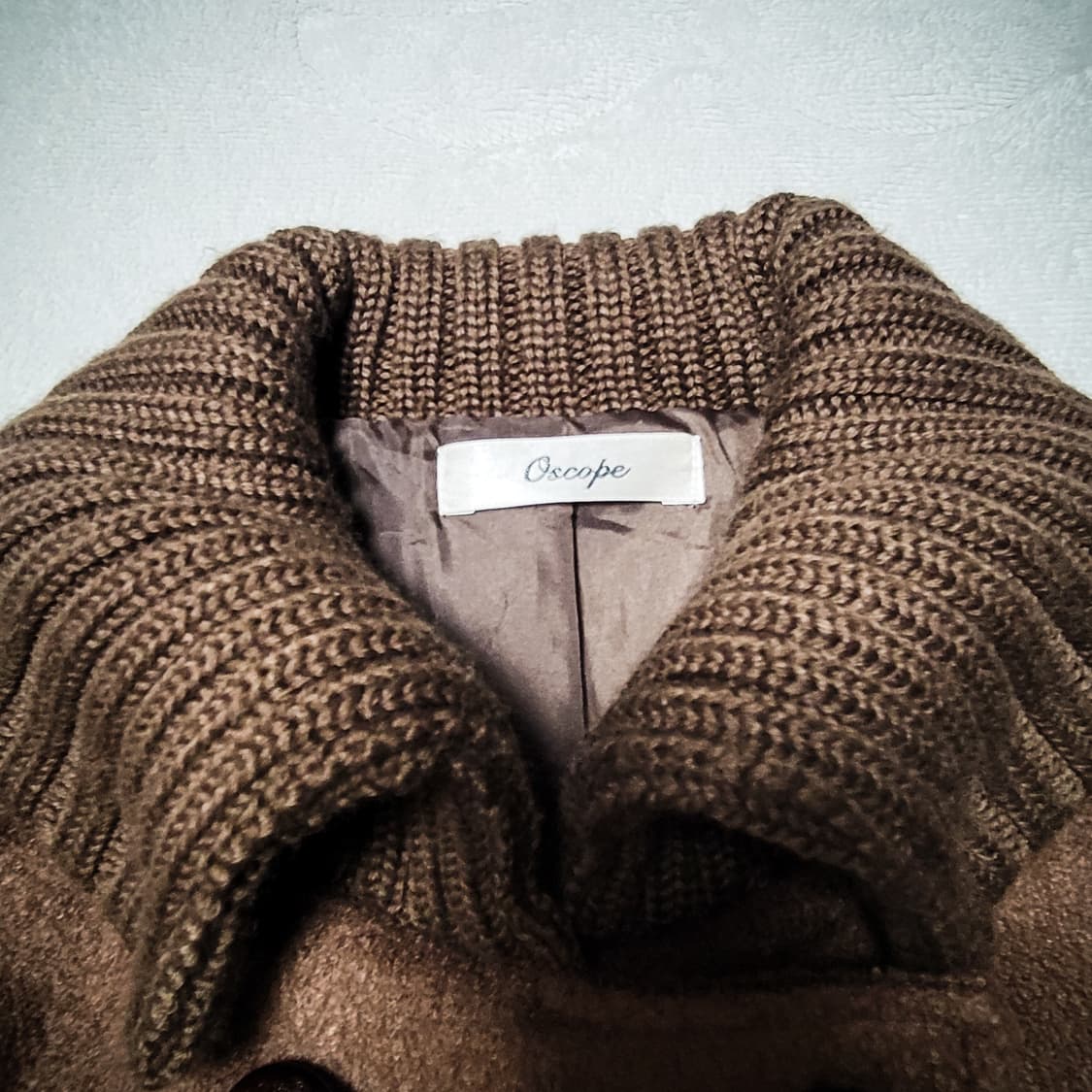 10s Oscope Knit Collar Wool Pea Coat 상품이미지4