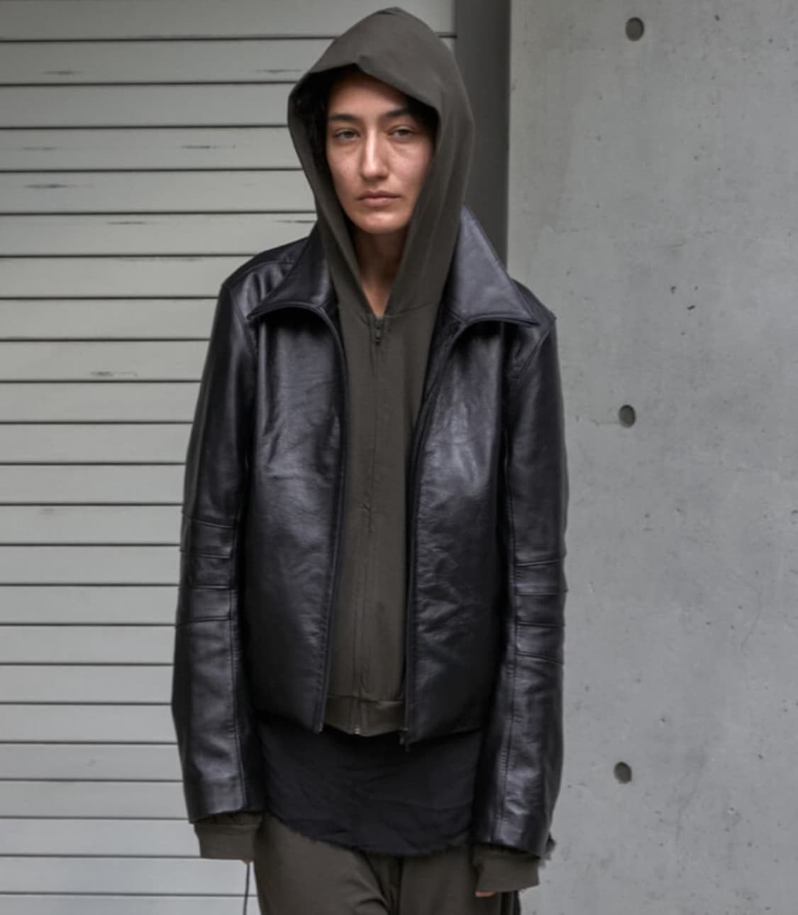 머듈 레더 자켓 블랙3사이즈 상품이미지1