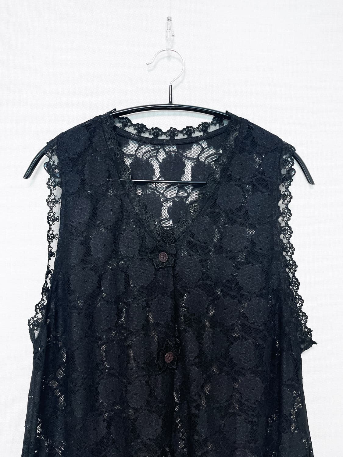 All-over Lace Vest - Black 상품이미지6