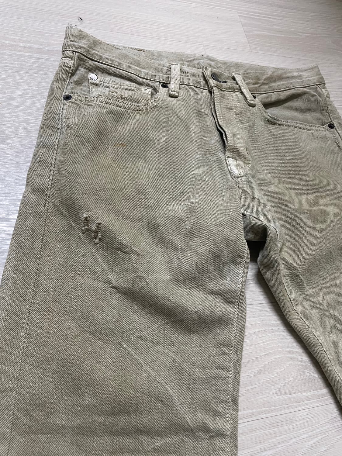폴로 랄프 로렌 데님 & 서플라이✨ 빈티지 워싱 슬림핏 카키 팬츠 바지 상품이미지4