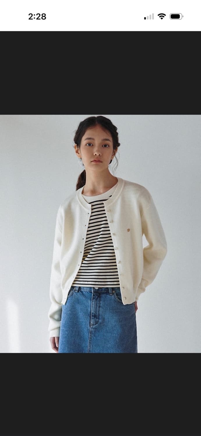 66사이즈) 오로 (라퍼지포우먼) 에센셜 라운드 니트 가디건 상품이미지2