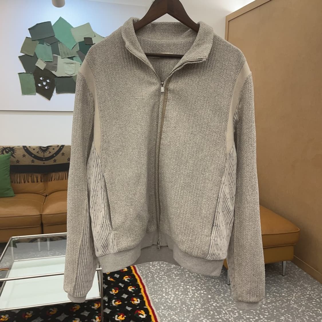 엑슬림 ep8 유니크 패치워크 니트 집업 자켓 L C08303 상품이미지3