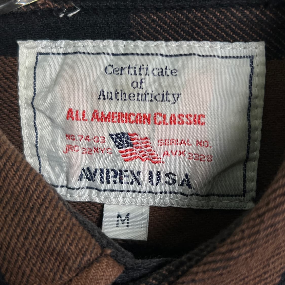 아비렉스 체크 헤비 코튼 플란넬 셔츠 M 상품이미지3