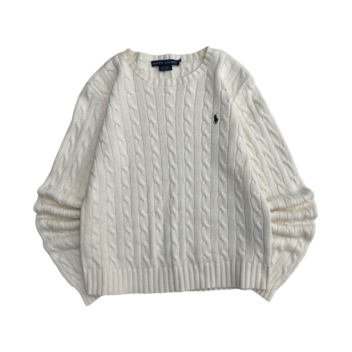 폴로 랄프로렌 브라운포니 아이보리 꽈배기 니트 M 상품이미지2
