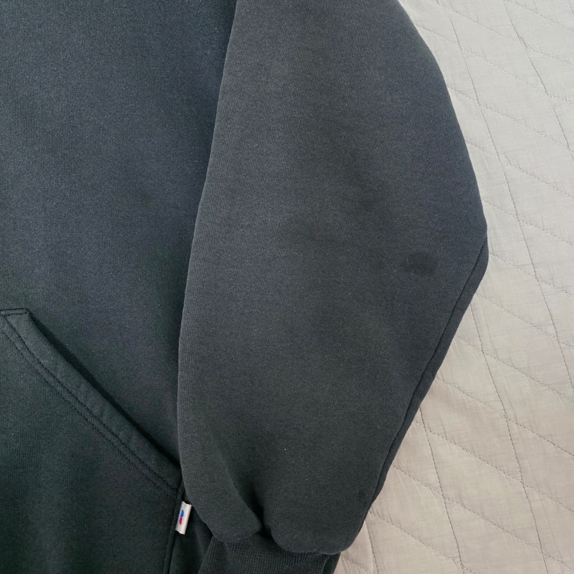 [XL] 90s 빈티지 러셀 애슬레틱 후드집업 블랙 ver. 스테인 상품이미지3