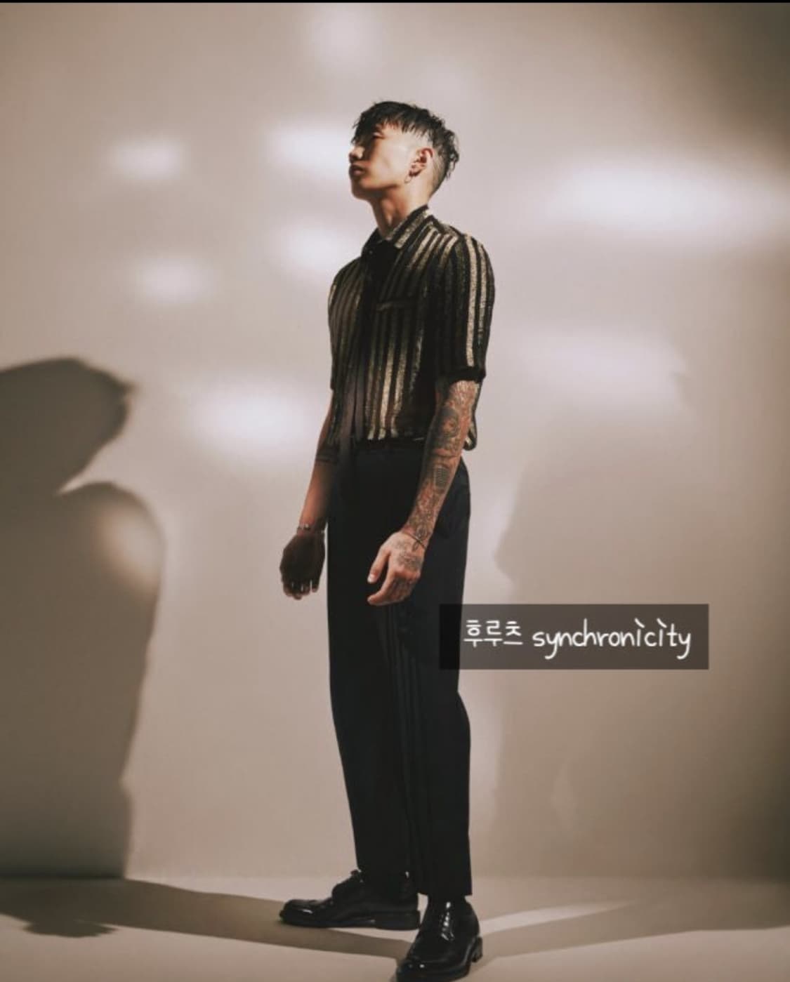 생로랑 라메 스트라이프 실크 폴로 셔츠 39 상품이미지5