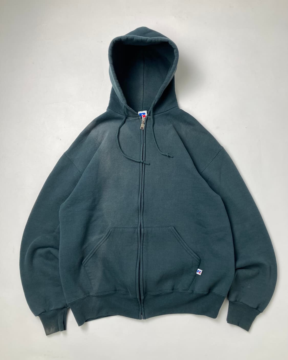90s Russell Zip Up Hoodie (sage green) 상품이미지1