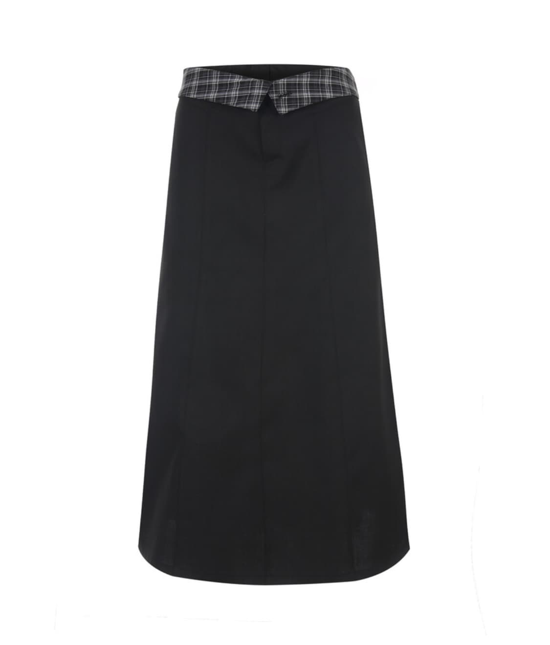 Wsc archive Folded check maxi skirt 001 상품이미지1