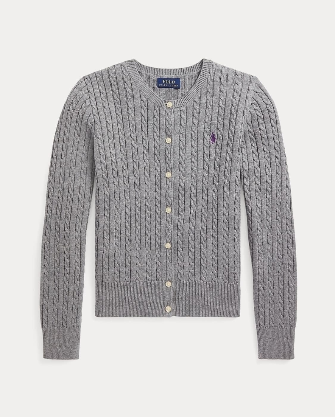 폴로 걸즈 가디건 L (그레이, 퍼플 포니) 상품이미지1