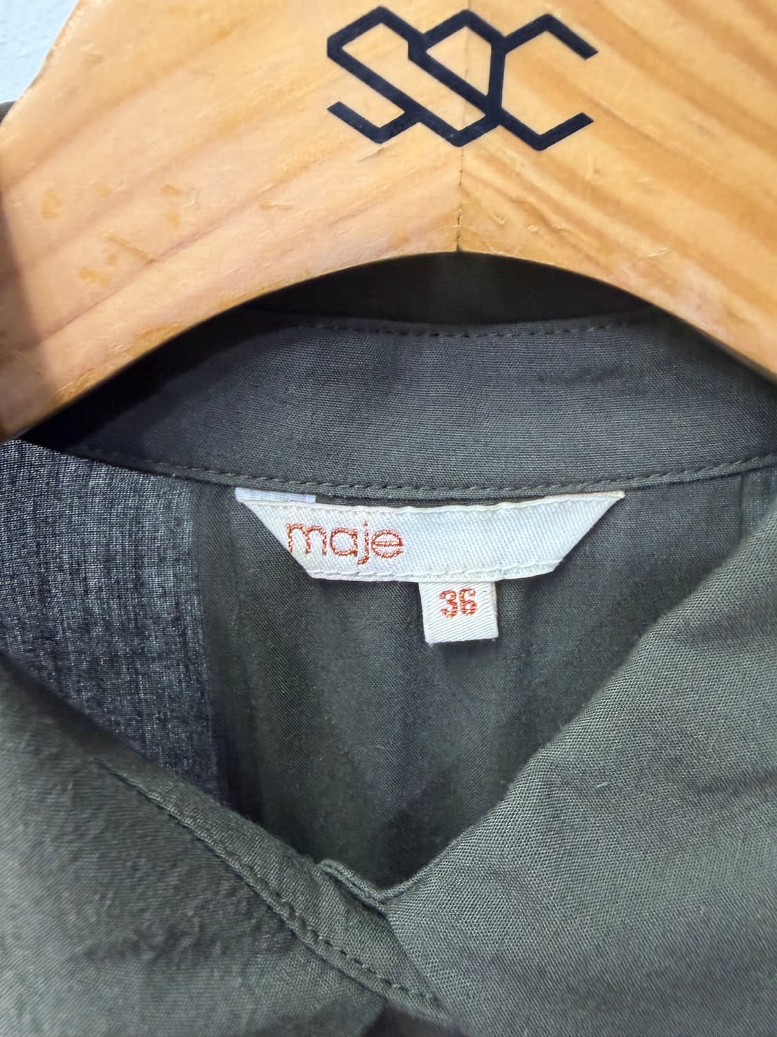 정품) maje 마쥬 카키색 셔츠 원피스 36 상품이미지7