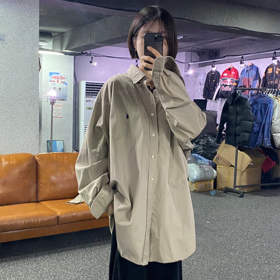 폴로 랄프로렌 베이지 코튼 셔츠 B3461 상품이미지1