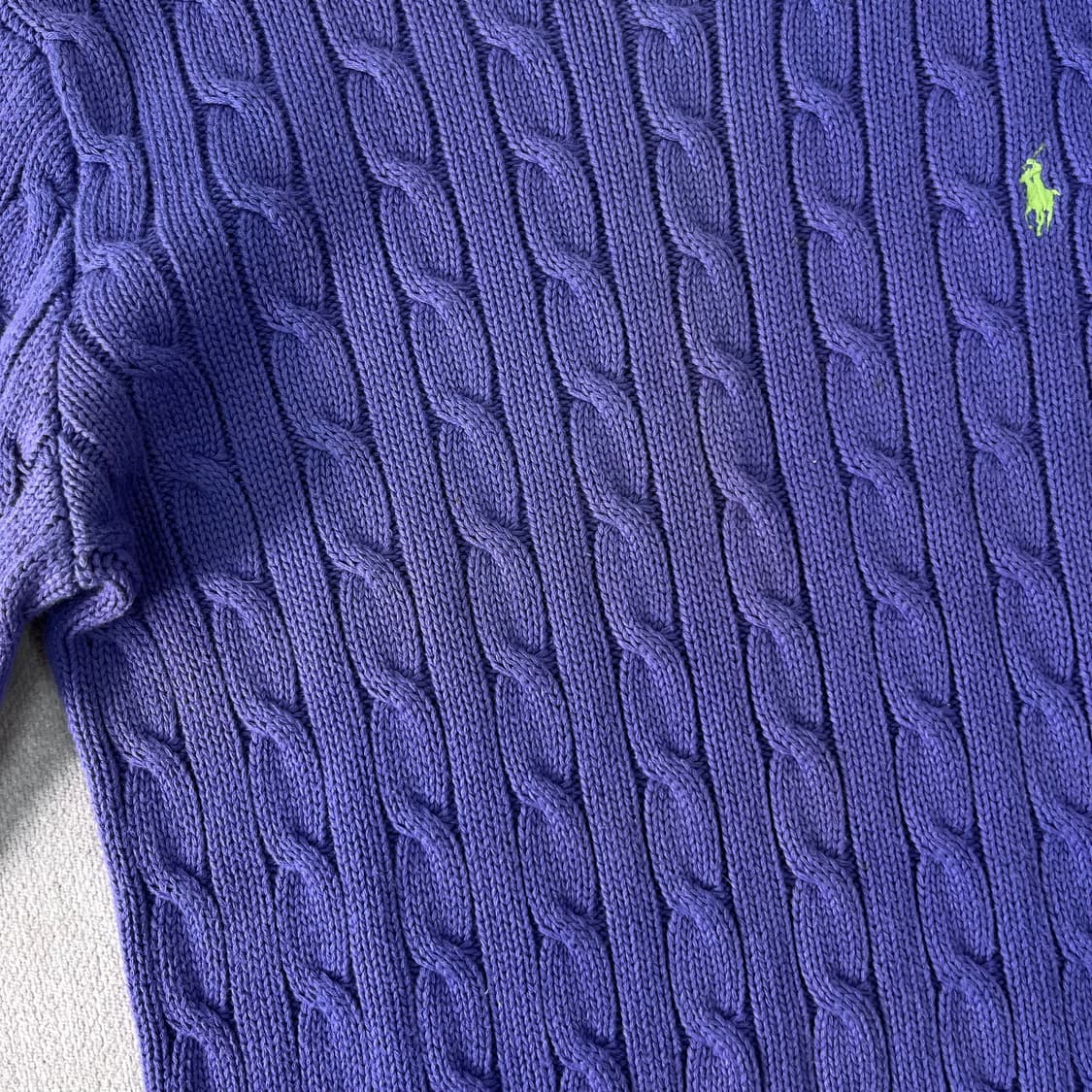 W 90 폴로랄프로렌 라벤더 퍼플 꽈배기 니트 상품이미지5