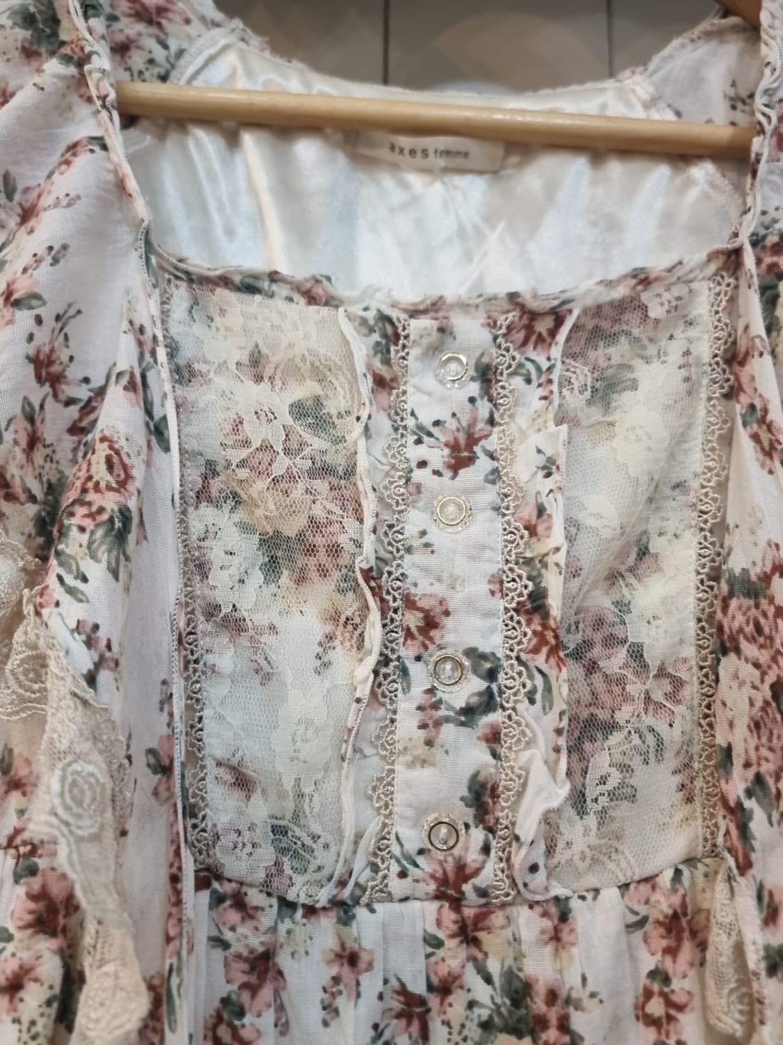 axes femme(악시즈팜므) 빈티지로즈 레이스 프릴 원피스 상품이미지2