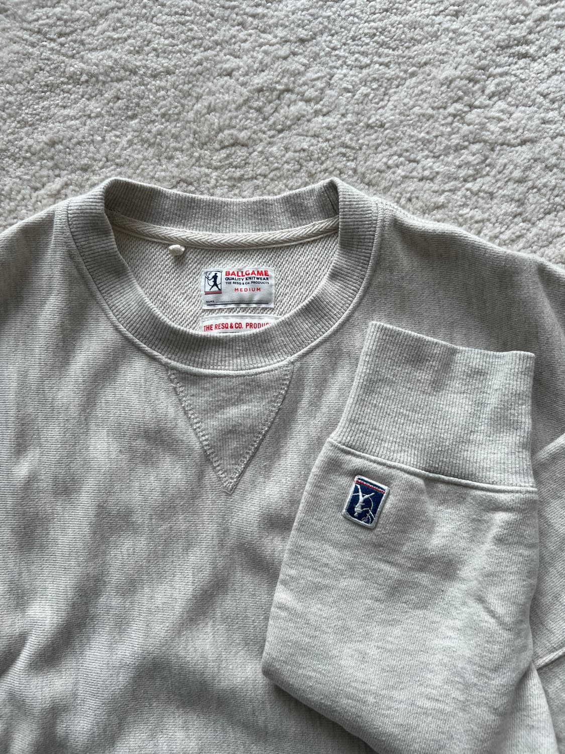 더레스큐 코튼 맨투맨 오트밀 상품이미지1