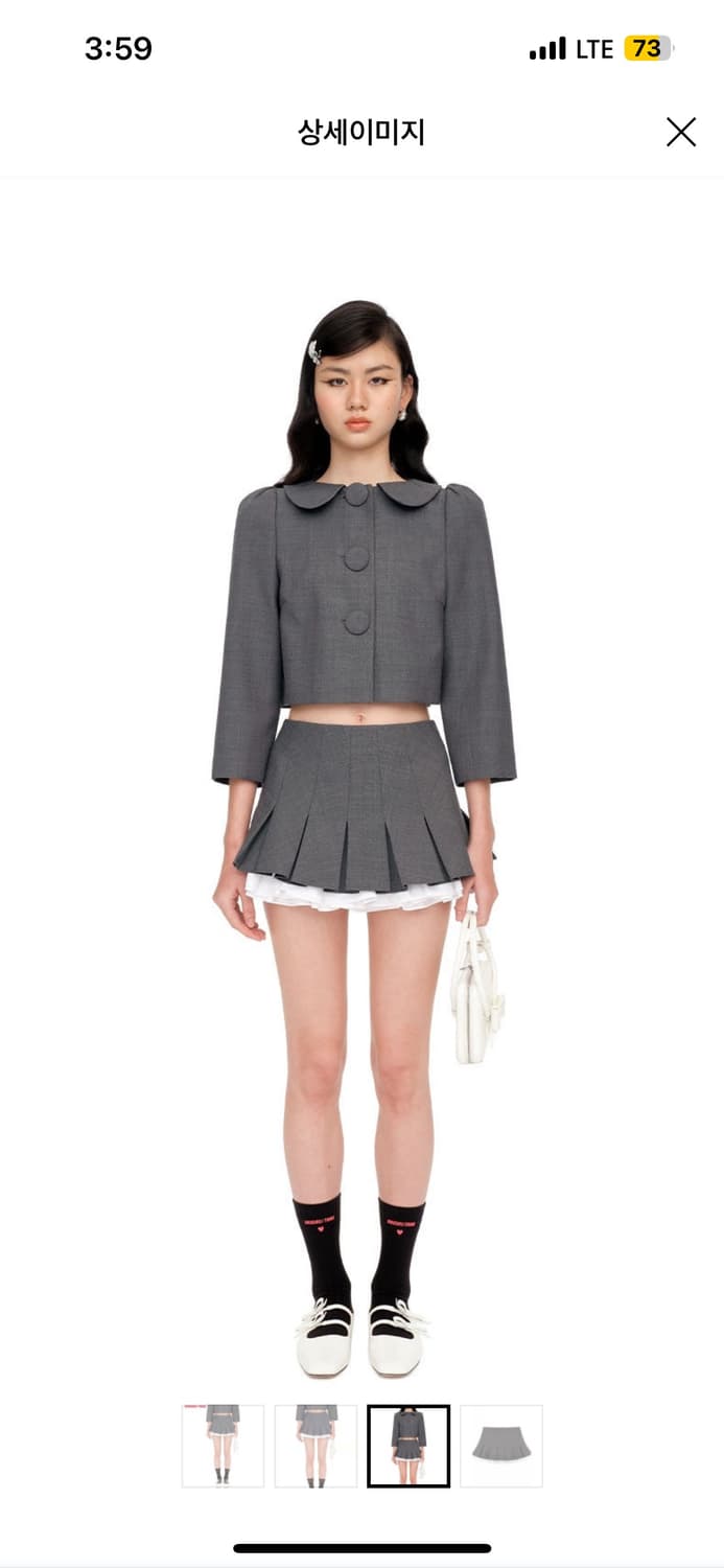 슈슈통 클래식 더블 레이어 플리츠 숏 스커트 6 새거 팝니다 상품이미지3