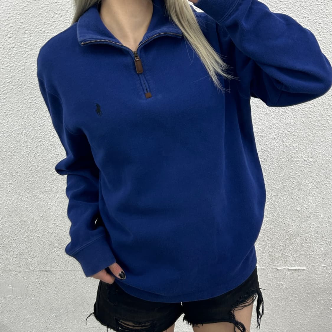 폴로 랄프로렌 블랙포니 블루 반집업 M 상품이미지1