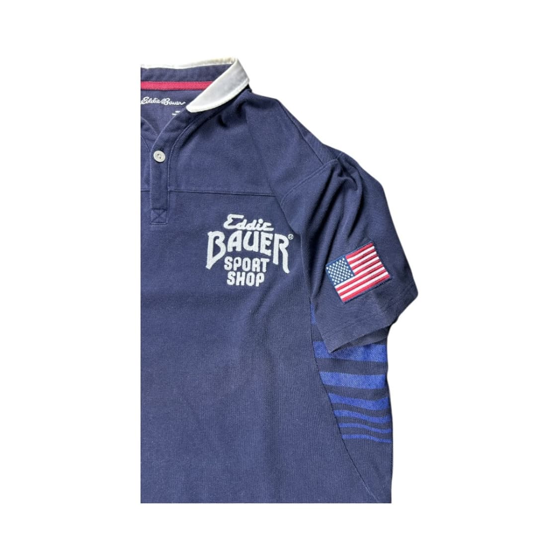 XL) 에디바우어 USA 패치 네이비 반팔 카라티 상품이미지3