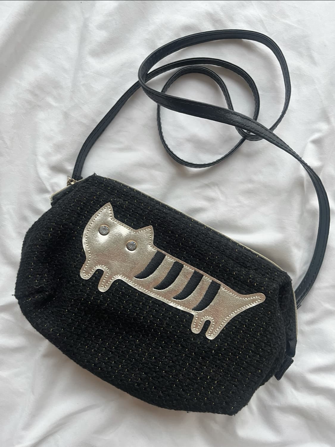 츠모리 치사토 고양이 트위드 크로스백 숄더백 클러치백 상품이미지2