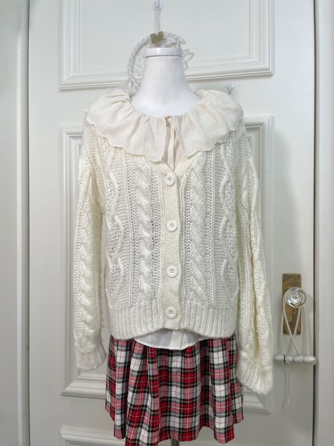 ivory basic v-neck twist cardigan&EARTH 상품이미지5