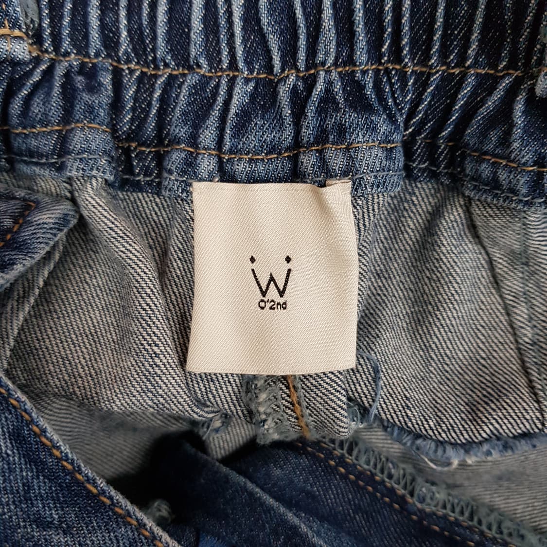 오즈세컨 O2nd  페인팅 디테일 데님 멜빵 점프슈트  76-90-155 상품이미지8