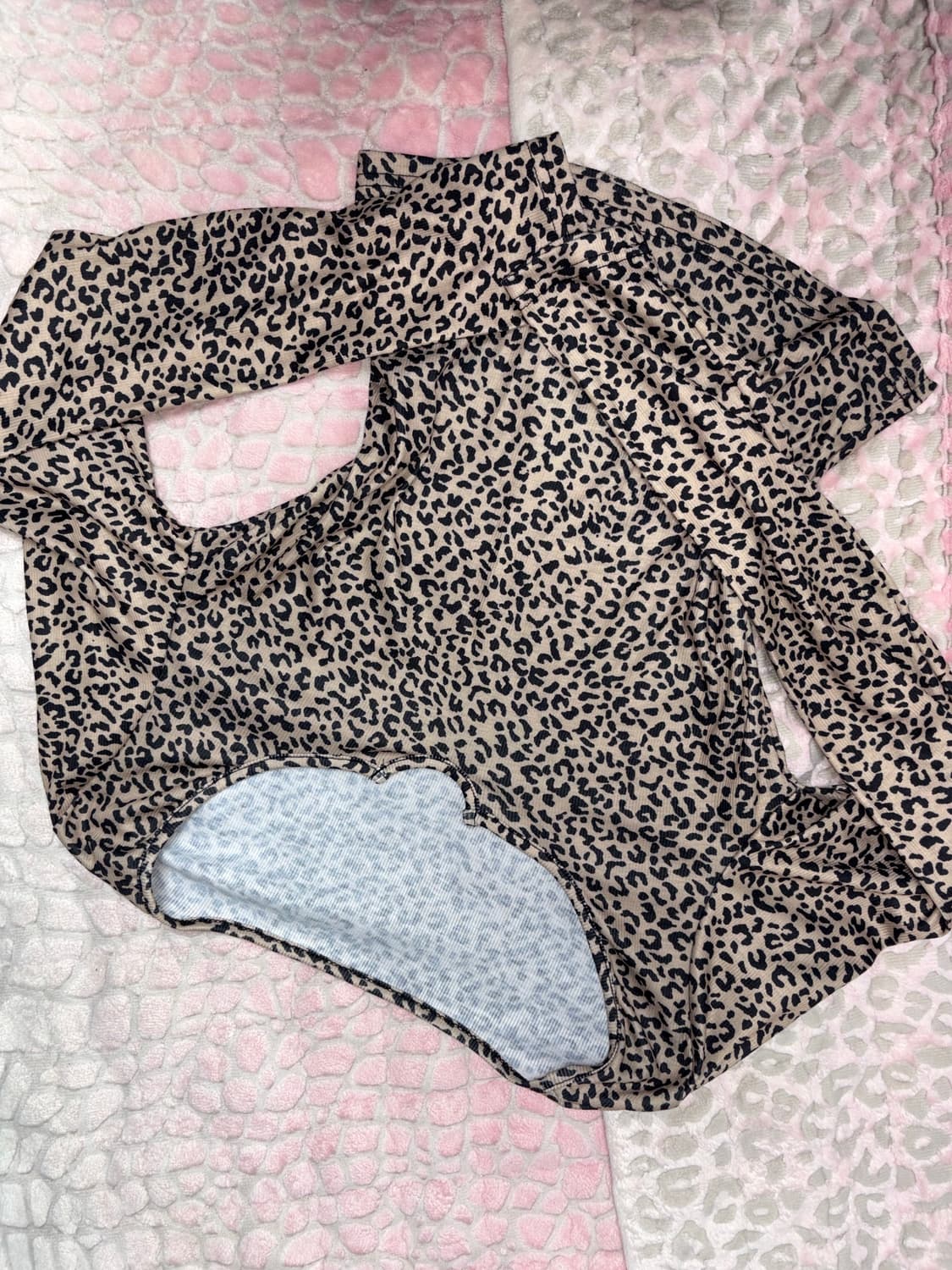 호피 여리여리 긴팔티셔츠 오네갸루 갸루 gyaru 상품이미지1