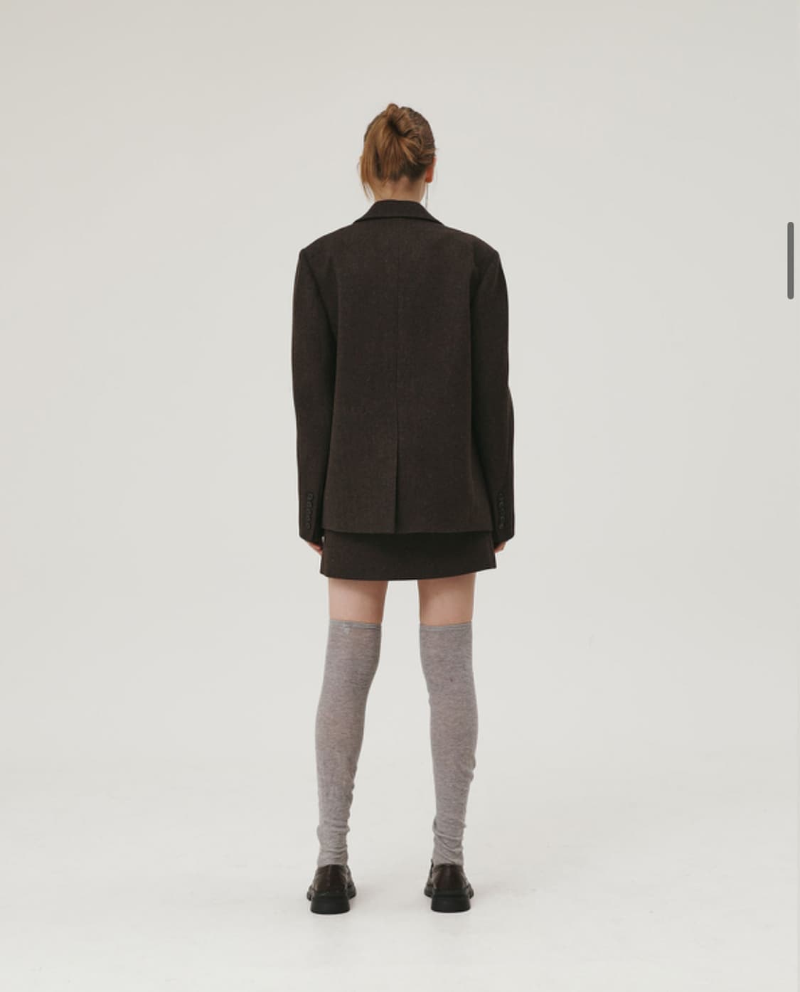 헤링본 울자켓 스커트 셋업 브라운 상품이미지5